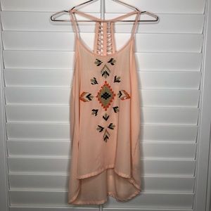 Beaded gel cutout tank top
